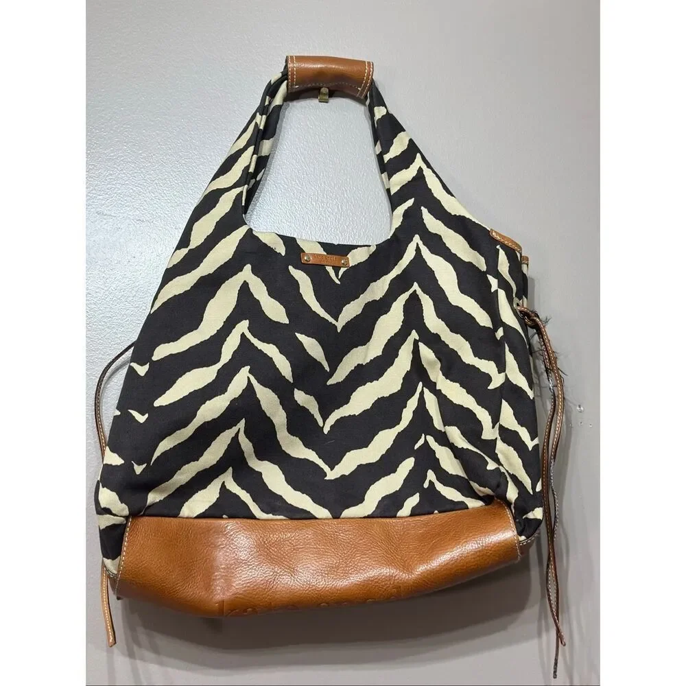 Kate Spade Signature Bold All-Over Zebra Print Hobo Handbag Purse